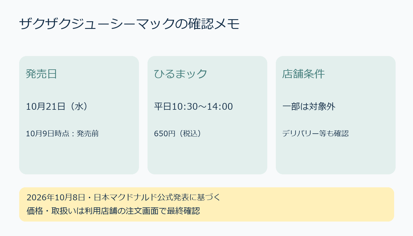 新チキンの発売日とひるまックの時間・店舗条件
