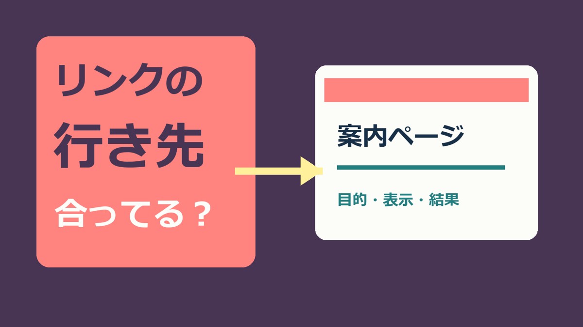 リンクの行き先、合ってる？左のリンクから右の案内ページへ矢印でつなぐ表紙。