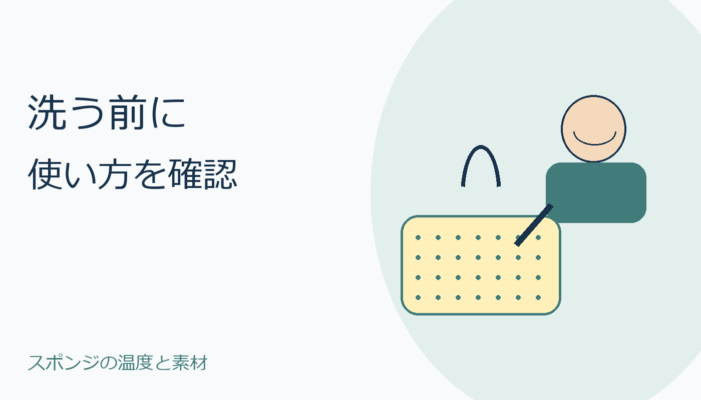洗う前に使い方を確認するスポンジのイメージ