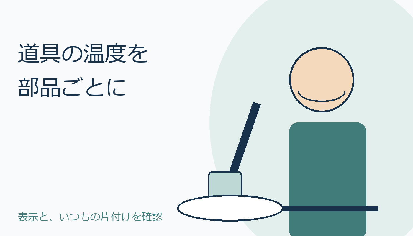 調理道具の表示を確認する人のオリジナル表紙